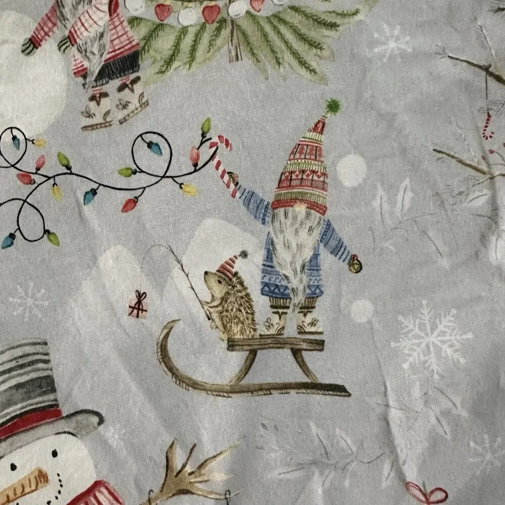 Pottery Barn SNOW DAY GNOME QUEEN / Full Duvet Cover CHRISTMAS SNOWMAN